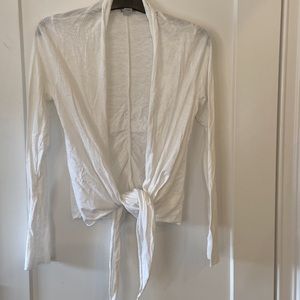 Kenneth Cole white open cardigan with front tie size S